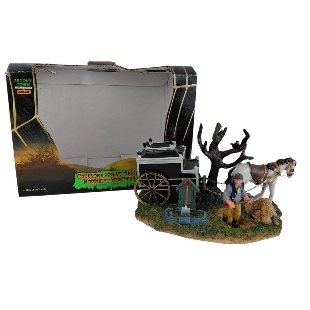 Lemax Gruesome Grave Digger Spooky Town Retired Halloween Village